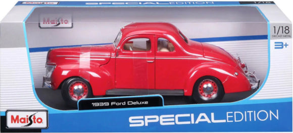 MAISTO 1:18 1939 FORD DELUXE COUPE RED