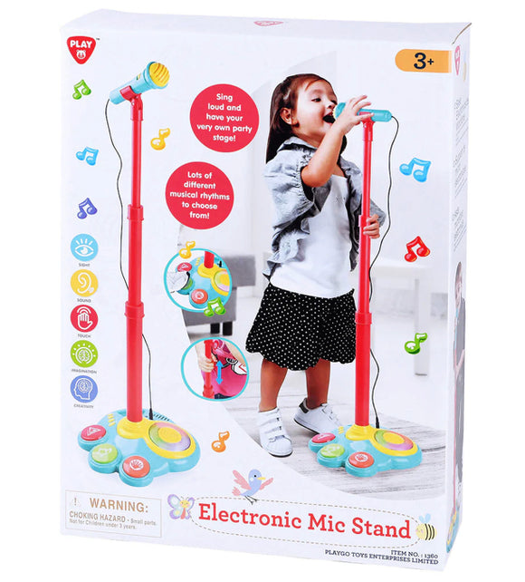PLAYGO ELECTRONIC MIC STAND B/O