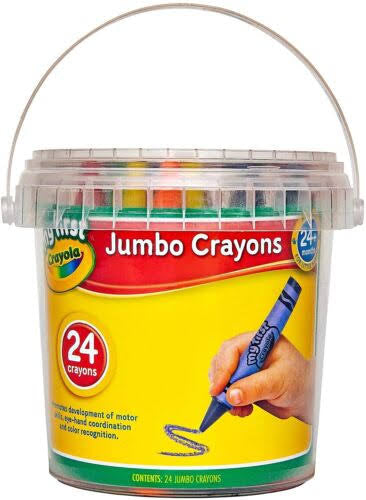 CRAYOLA CRAYONS 24CT JUMBO IN CONTAINER