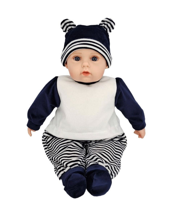 BABY DOLL LEE WHITE/NAVY STRIP JUMPSUIT