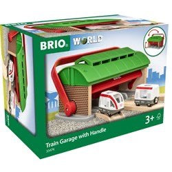 BRIO TRAIN GARAGE W HANDLE 3PC