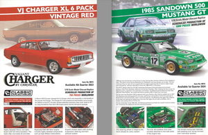 VJ Charger XL 6 Pack - Vintage Red, 1985 Sandown 500 Mustang GT