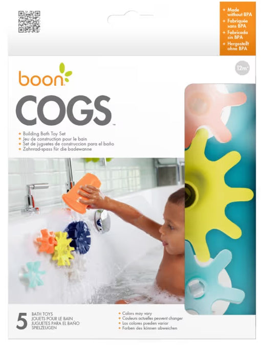 BOON WATER GEARS COGS BATH TOY NAVY/YELL