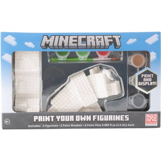 PAINT YOUR OWN FIGURINES 2PK MINECRAFT