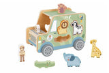 WOODEN FOREST FRIENDS ANIMAL JEEP
