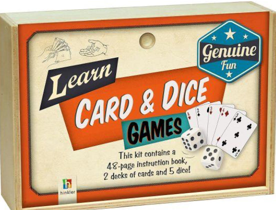 RETRO WOODEN BOXES CARD AND DICE GAMES