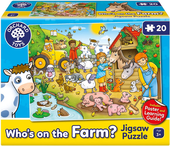 ORCHARD PUZZLE 20PC WHOS ON THE FARM