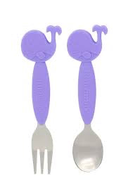 M&M CUTLERY SET LILAC WILLO WHALE